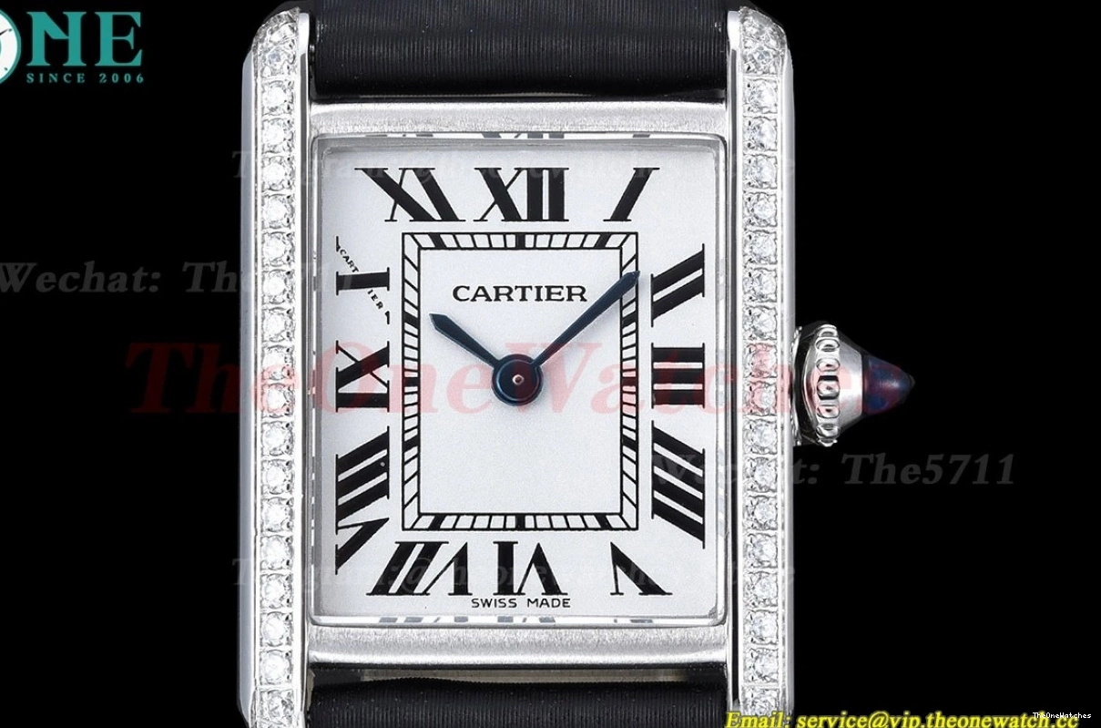 On Small Diamond Tank Bezel Quartz Must Strap Satin Black K11F 0419